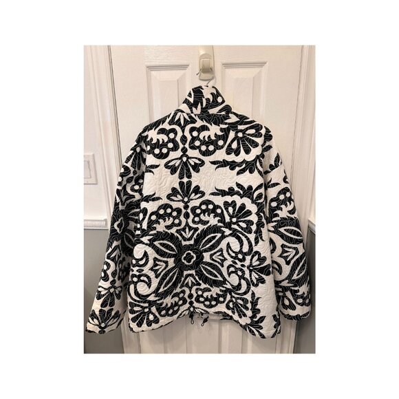 Zara black and White Quilted Jacket - Picture 3 of 5